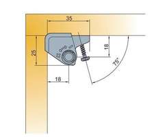 Доводчик угловой Glissando комплект 2 шт серый