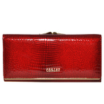 Красный кошелёк женский лаковый Coscet нат.кожа CS18-101A