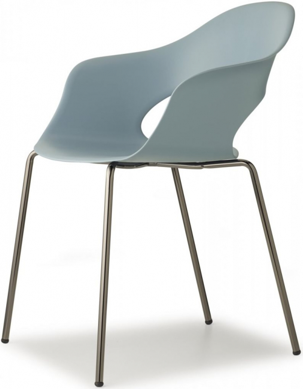 Кресло пластиковое Scab Design Lady B, черный глянцевый никель, голубой