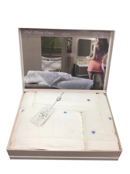 Набор полотенец SOFT HEARTS 3пр 30х50 50х100 и 85х150 Maison Dor (Турция)