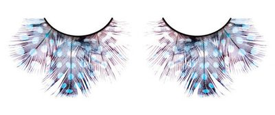 Ресницы черно-голубые перья (Цвет: черный, голубой)
