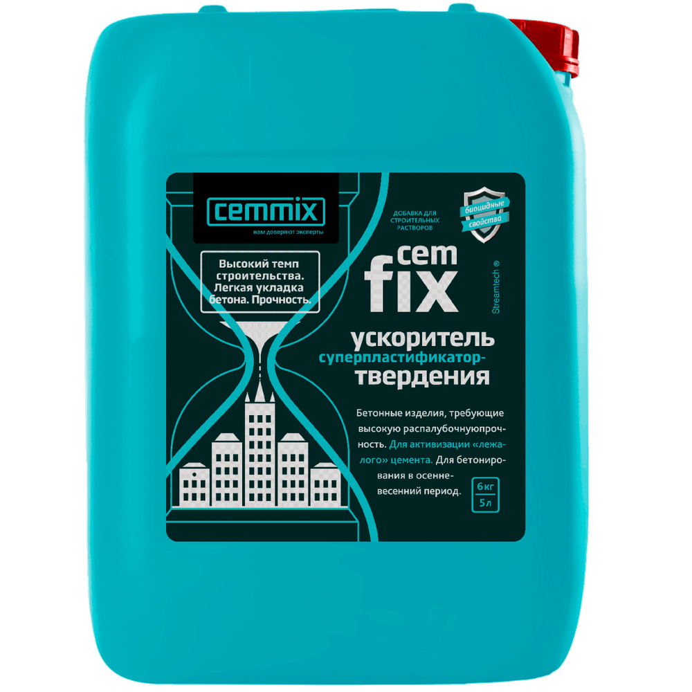 Ускоритель набора прочности (твердения) Cemmix CemFix, 5 л, 206773