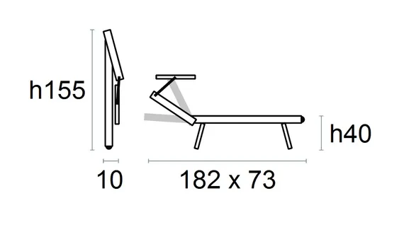 Шезлонг-лежак металлический 501 Relax, серебристый, слоновая кость