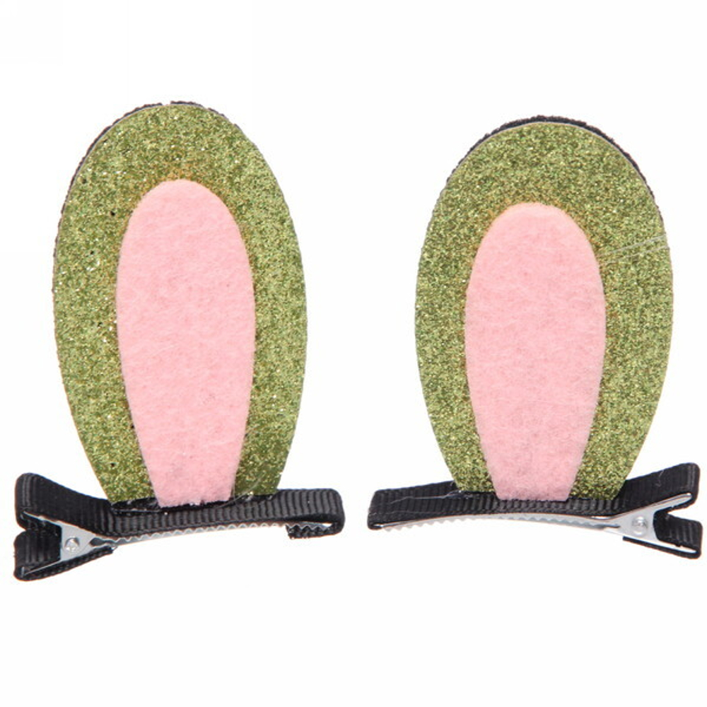 Зажимы для волос 2 шт на блистере детские «Boom- Зайка», микс 5 цветов, 5см