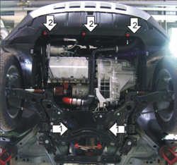 Усиленная защита Motodor картера двигателя, кпп. 2 мм, сталь. для Ford Kuga 2008-2010,Ford Kuga 2011-2013 арт.00733