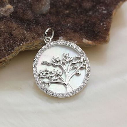 Подвеска "Семейное дерево" 24,5мм, перламутр