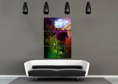 Модульная картина "Яркие цветы"