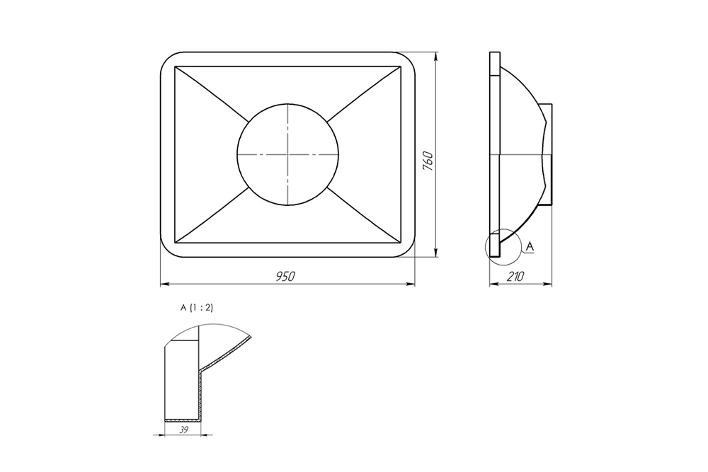 Крышка Ванны ЭкоПром К(95x76x21см;синий) - арт.555666