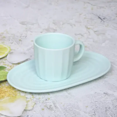 Чайная пара «Валенсия» (кружка 200мл, блюдце) бирюзовый