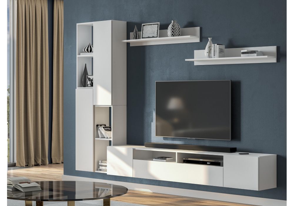 Модульная гостиная Валенсия комплектация 4 белый текстурный