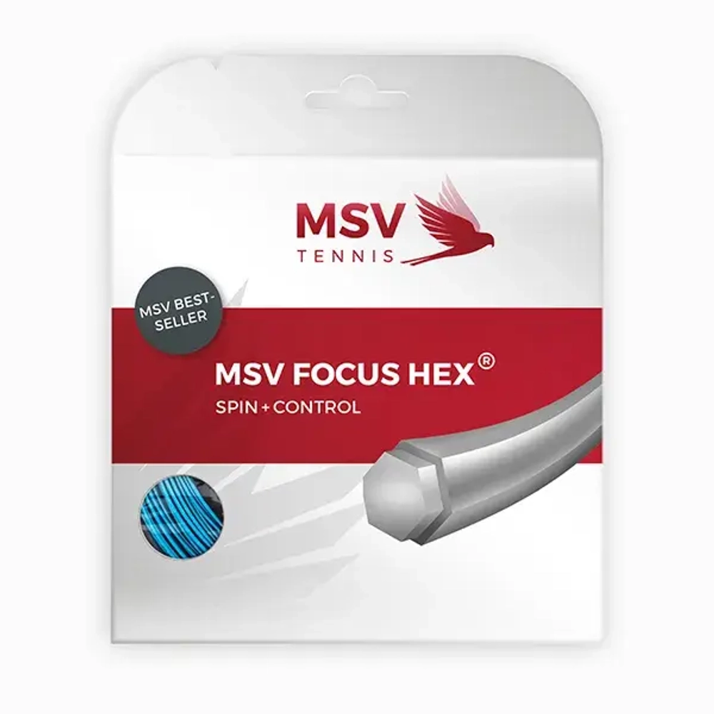 Теннисная струна MSV Focus HEX, 1,27, 12м (голубой)