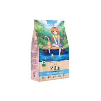 Корм для стерилизованных кошек ZILLII Cat Sterilized Light 2кг, для животных с избыточным весом, с белой рыбой и лососем