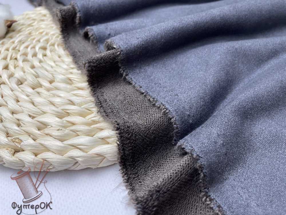 Футер 2-н петля с замшевым эффектом МОРОЗНЫЙ СЕРЫЙ