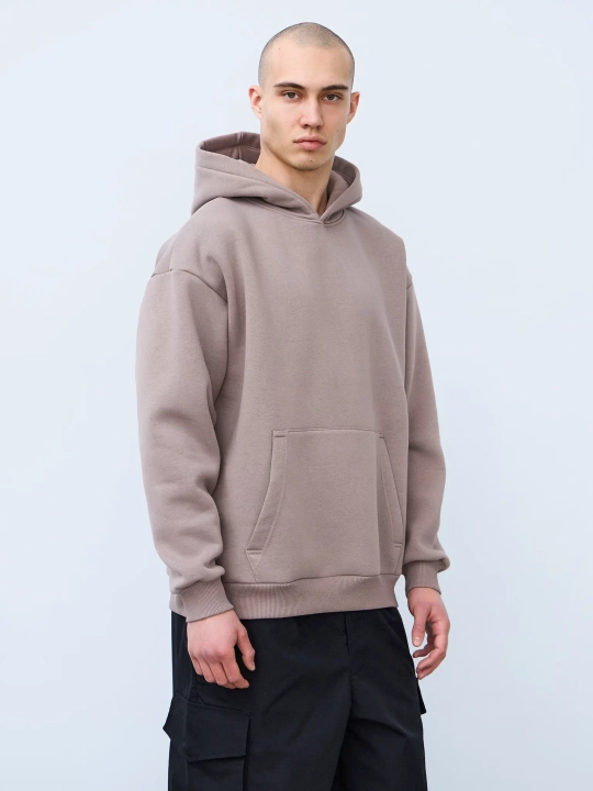Худи оверсайз с начесом (темно-бежевый)