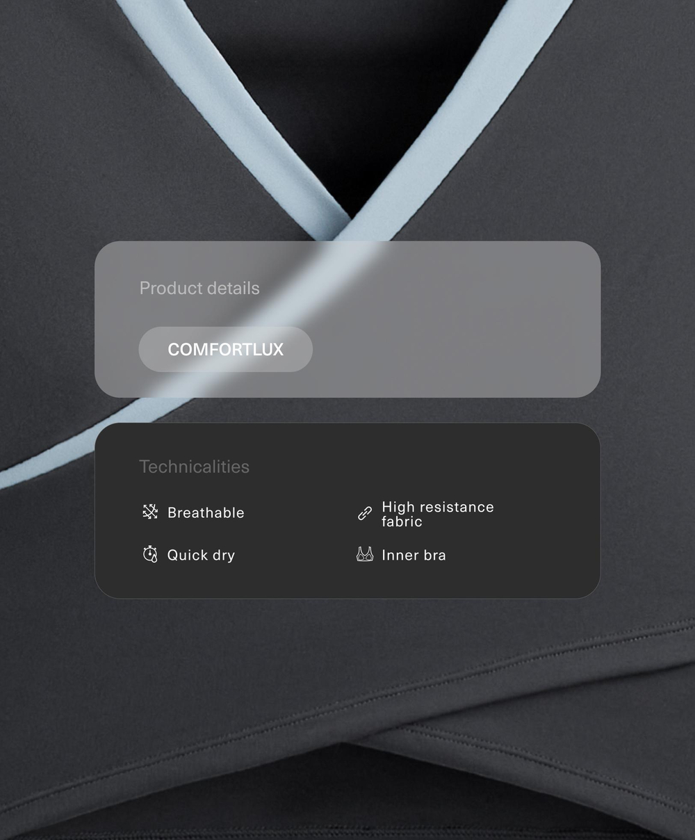 Oysho Топ с длинным рукавом и контрастными деталями, асфальтовый