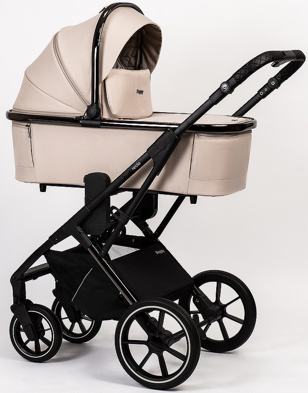 Детская коляска Peppy Tecla 3 в 1 с автокреслом Verona Beige Stone Chrome Edition Бежевый