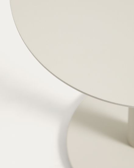 Уличный столик Asinara из бежевого алюминия, диаметр 40 см