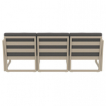 Диван пластиковый трехместный с подушками Siesta Contract Mykonos XL, бежевый, темно-серый