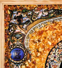 AMB-52/ 1 Икона «Господь Вседержитель» (с янтарной крошкой) дер.рамка 30х40