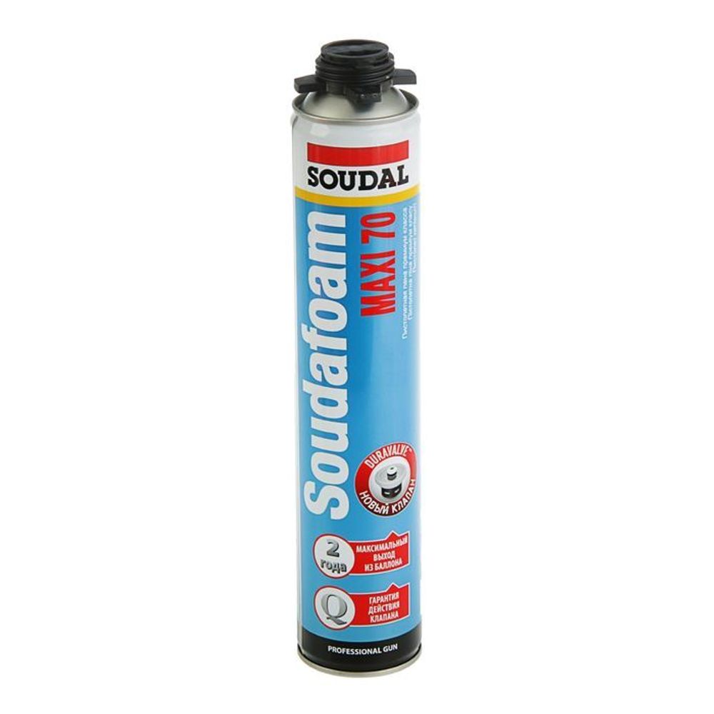 Пена монтажная Soudal Soudafoam Maxi 70, пистолетная, летняя, до 70 л, 870 мл