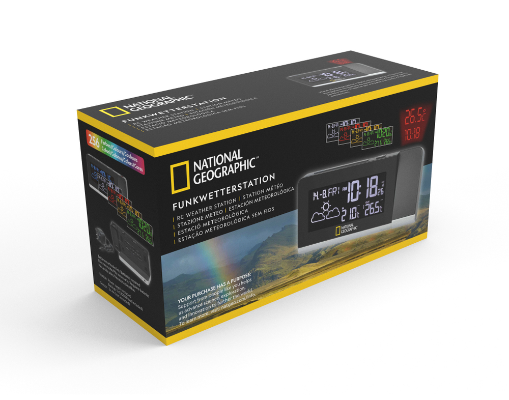 Погодная станция National Geographic с меняющимся цветным дисплеем и проектором