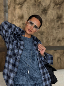 Костюм « Варенка» с лонгсливом синий