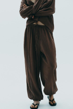 ZARA БРЮКИ-БАЛАХОНЫ, КОРИЧНЕВЫЙ