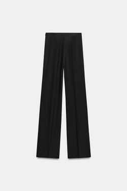 ZARA РАСКЛЕШЕННЫЕ БРЮКИ С РАЗРЕЗАМИ ZW COLLECTION, ЧЕРНЫЙ