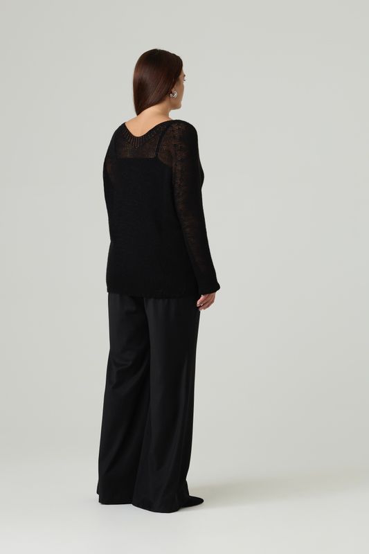 Джемпер вязаный "паутинка", черный