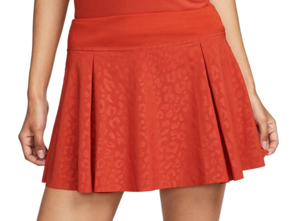 Теннисная юбка Nike Dri-Fit Printed Club Skirt - cinnabar/black