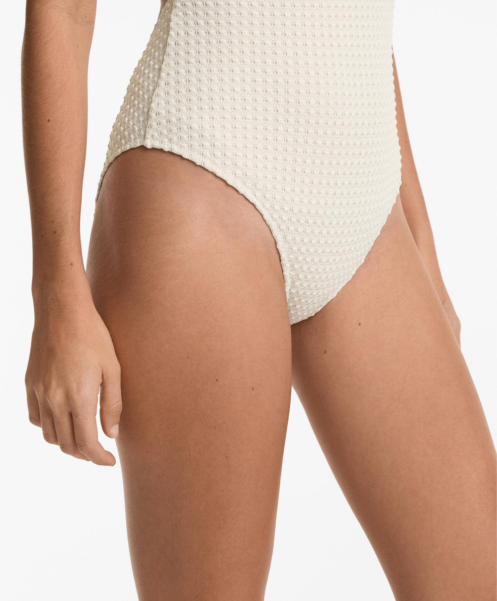 OYSHO Купальник халтер из кроше , экрю