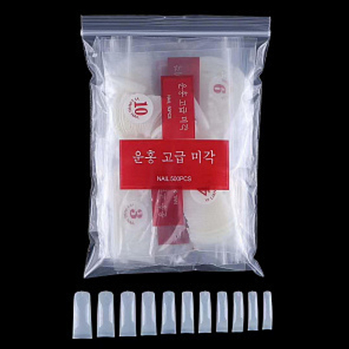 Типсы МЯГКИЙ КВАДРАТ ЗАГНУТЫЕ телесные с зоной 500шт