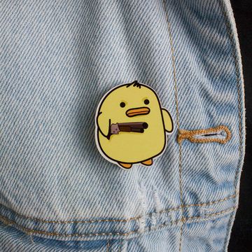 Значок деревянный (брошь)  Утка Мем Bad. Fire Pin