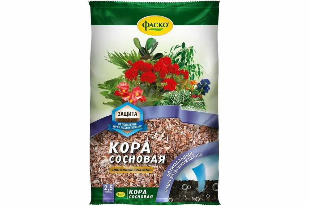 КОРА СОСНОВАЯ ФАСКО ЦВЕТОЧНОЕ СЧАСТЬЕ 2,5Л