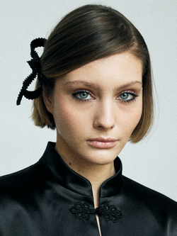 Бант "Стрекоза" коричневый с декором