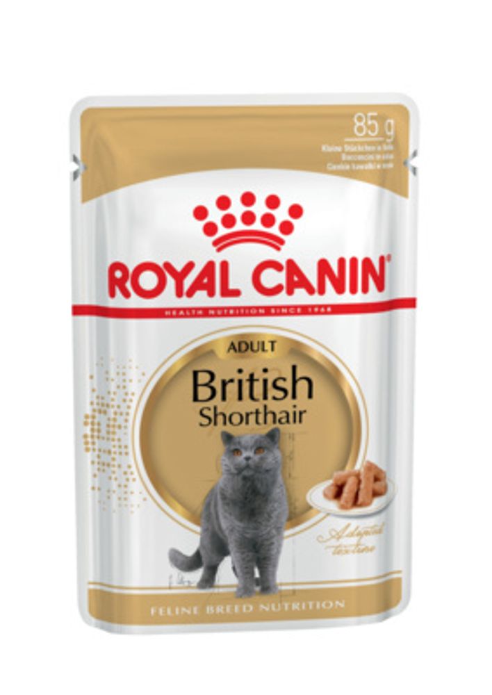 Royal Canin 85г пауч British Shorthair Adult Влажный корм для британских кошек (соус)