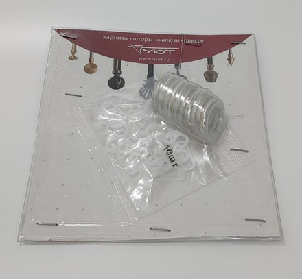 Кольцо Ост бесшумное с крючком для карнизов d16 мм, цвет белое золото (10 шт)