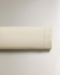 ZARA HOME НАВОЛОЧКА ИЗ ХЛОПКА ПЕРКАЛЬ (300 НИТЕЙ), ЭКРЮ