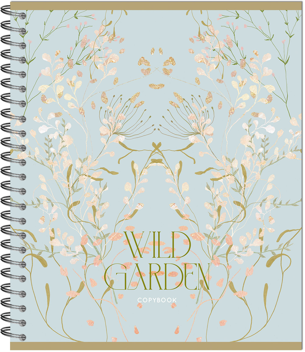Тетрадь WILD GARDEN 170х203, 48 л. гребень, , 4+0+выборочный УФ-лак, 4 диз