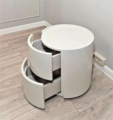 Прикроватная тумбочка Giado с двумя ящиками, белая