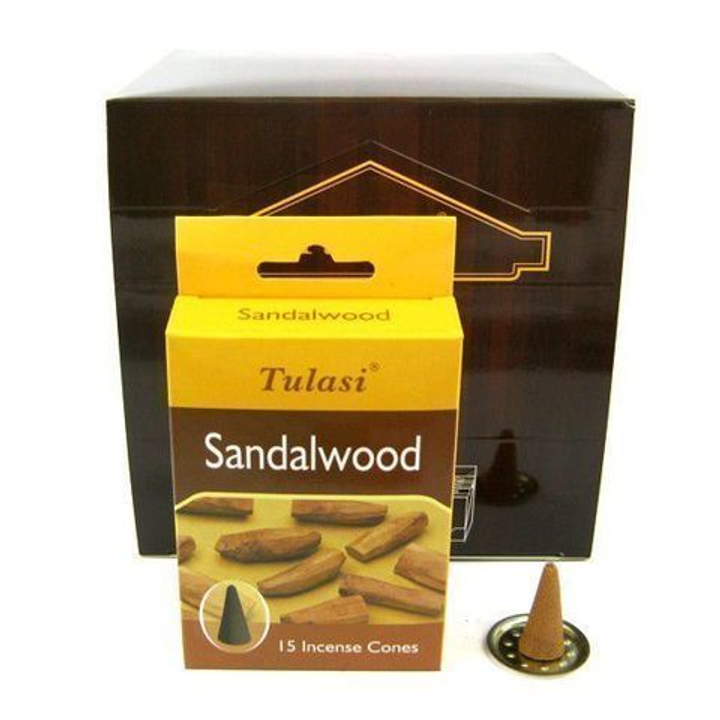 Tulasi Sandalwood Благовоние-конус Сандал, 15 шт