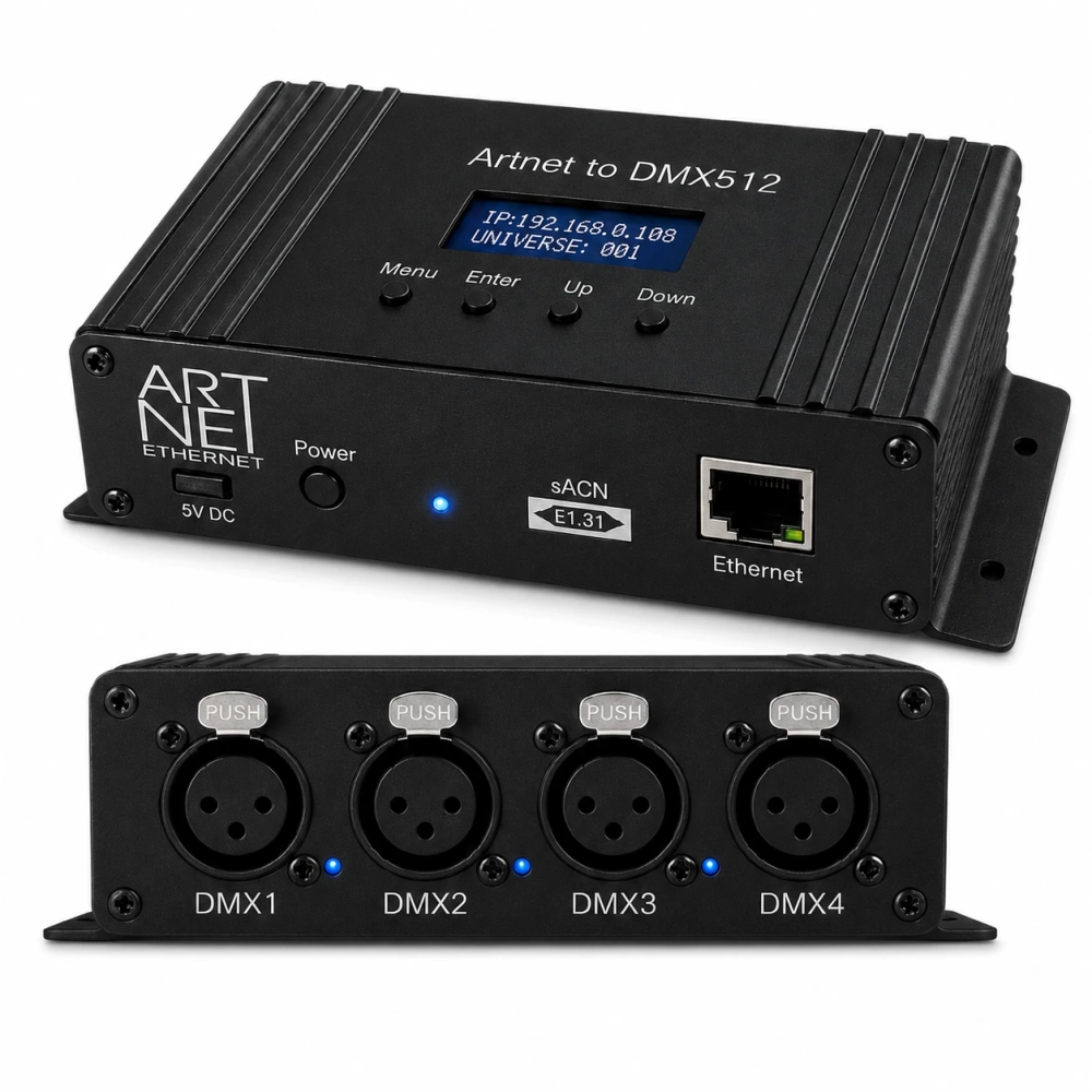 Art-Net to DMX512 4-Port — Конвертер Art-Net/sACN в DMX512 (4 порта) для Grand MA3