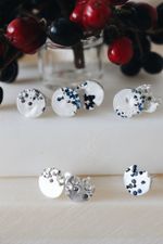 Серьги вплавленные камни синие