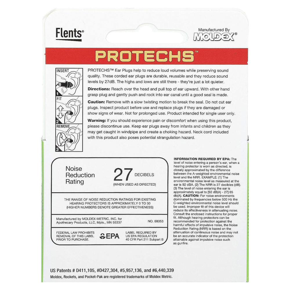Flents, Protechs, беруши, для нот, 1 пара в футляре