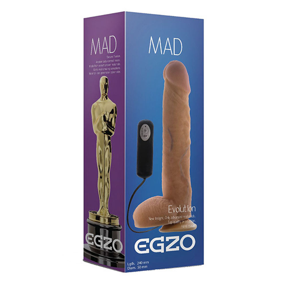 Реалистичный вибратор 24см на присоске Egzo Mad Oscar