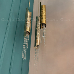 Подвесной светильник Cloyd EFIALT P1 / выс. 86 см - золото (арт.11523)