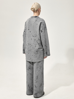 Толстовка с окрашиванием "Фонарный столб". Серая