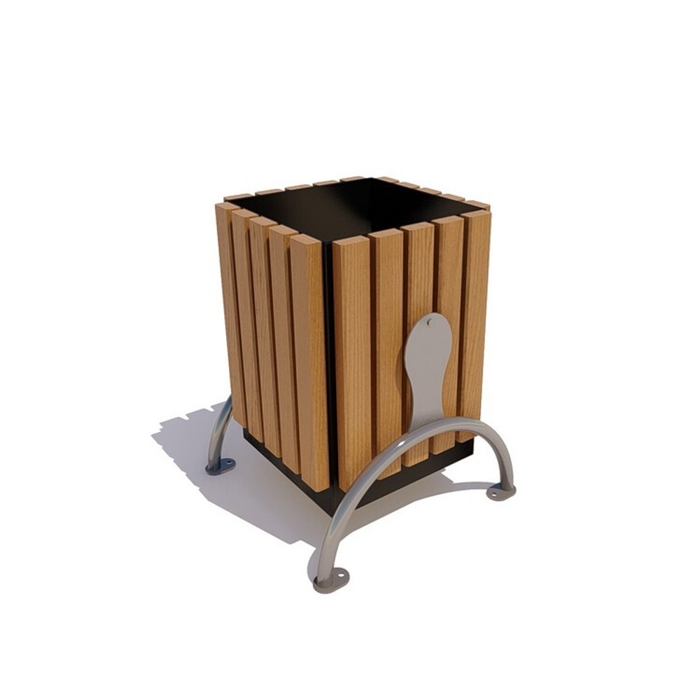 Урна уличная прямоугольная "Берлин", дуб