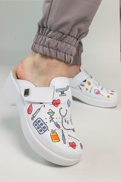 501 | "Natasa" Женские сабо (принт)