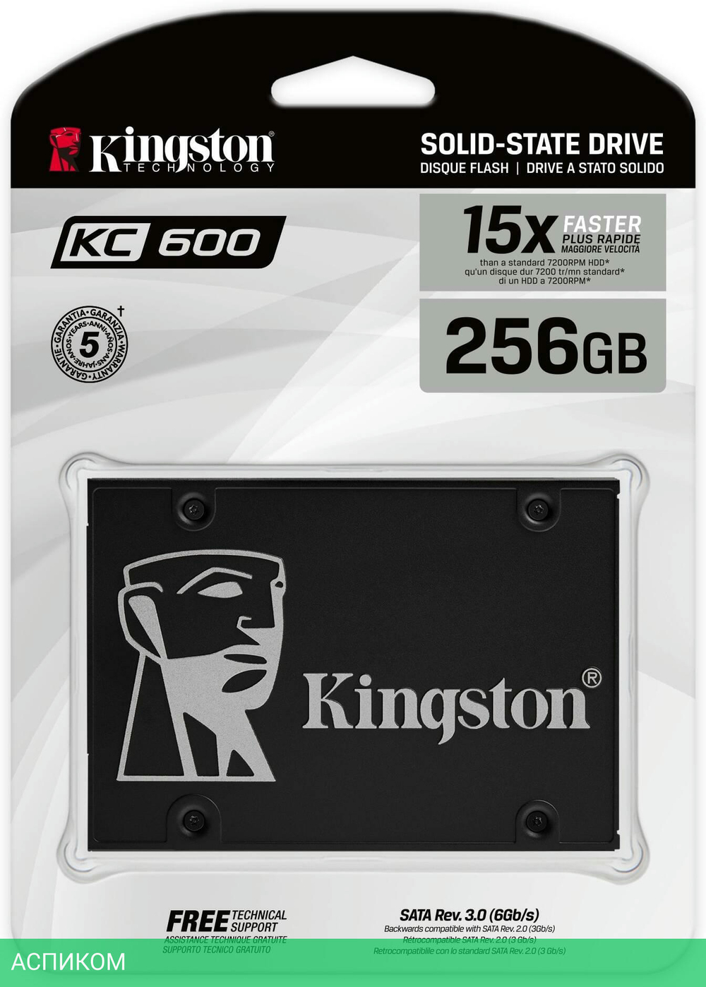 SSD диск Kingston KC600 256GB SKC600/256G